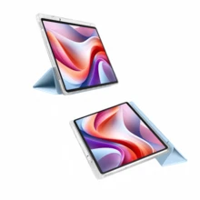 Funda plegable de 3 paneles para tableta, hecha de material acrílico de alta transparencia con ranura para bolígrafo, compatible con Xiaoxin Tab11 (2024) / Compatible con Red SE 11 pulgadas / Compatible con Red Pad Pro / iPad Air 5 / iPad generación 10 / iPad generación 11 Funda protectora / Funda protectora para tableta Xiaoxin Pad 11 2025 con soporte multifuncional - Triple transparencia - Ver 7