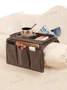 1 Stück klassischer Mehrzweck-Sofa-Armlehnen-Organizer, Mehrlage Seitentasche mit Fächern für Fernbedienung, Handy, Bücher und Getränkehalter, vielseitiger Sofa-Armlehnen-Caddy für Zuhause und Auto, Aufbewahrungskörbe für Heimorganisation, Körbe, Behälter & Container für Heimorganisation