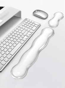 1 套水晶透明波浪形腕托垫，适用于鼠标垫、键盘掌托、腕托垫 - 凉爽舒适 - 彩色 - 查看 1