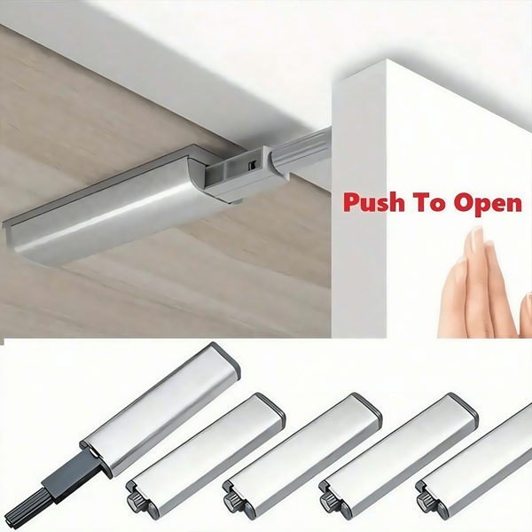 1/5/10/12 pièces Amortisseur de fermeture en douceur pour porte de placard en acier inoxydable, style push-to-open sans poignée, loquet de porte magnétique caché, convient pour les placards du salon, de la cuisine et de la chambre à coucher