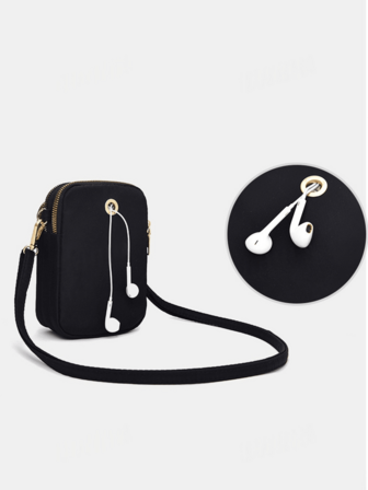 1件迷你时尚女士斜挎拉链手机单肩包女士女式多功能手提包手腕包运动钱包女式钱包钱包秋季