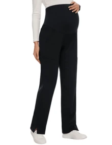 Fitglam Women's Maternity Scrub Pants With 6 Pockets Stretchy Straight Leg Pregnancy Workwear - màu đen - Xem 1
