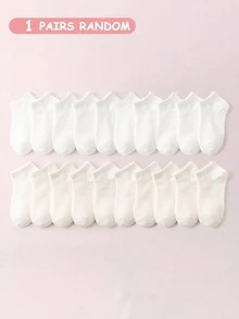 1/5/10/15/20 Đôi Tất Trẻ Em, Màu Trơn Cổ Điển Thời Trang Thường Ngày, Tất Ngắn Thể Thao Co Giãn Thoáng Khí Thoải Mái, Thích Hợp Cho Hàng Ngày, Quà Tặng Ngày Lễ, Trở Lại Trường Học, Nhiều Màu Sắc - Nhiều màu - Xem 17