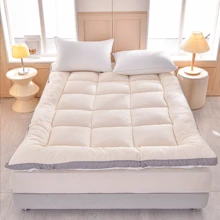 1pc Extra Soft Thick Breathable Quilted Mattress Topper - Suitable For All Seasons, Polyester Fiber Filled - Fits Bedroom, Guest Room, Dorm, All Size Mattresses - Relieves Back Pain