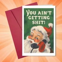 Holiday Cartoon Santa Claus Christmas Greeting Card: "You Know Nothing!" - Suitable For Giving To Friends, Family Or Colleagues - Includes Envelope - Multicolor - View 1