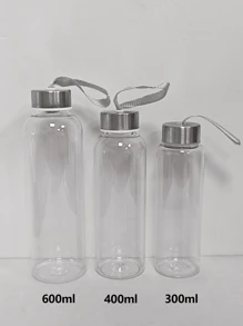 1 个 300ML/400ML/600ML 便携式塑料水瓶，简约透明饮水瓶，适合工作和旅行，适合户外、露营 - 無色 - 查看 9