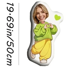 Almohadas personalizadas con fotos, ropa verde y pantalones amarillos, personalizadas con imágenes, decoraciones de sofá y cama para todas las estaciones son novedosas, almohadas, decoraciones, unisex, divertidas, adecuadas para el Día del Padre, Día de la Madre, Halloween, Navidad, Nochebuena, San Valentín, cumpleaños, aniversarios personalizados, Acción de Gracias, Pascua, Día de los Inocentes, Carnaval