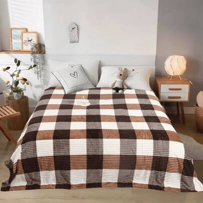 DuVlo Cobija / Cobertor Calientito diseño Gingham de Alta Calidad para Invierno – Frazada Suave con Diseño de Cuadros, Ideal para Cama o Sala