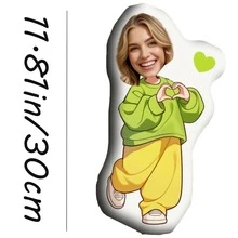 Almohadas personalizadas con fotos, ropa verde y pantalones amarillos, personalizadas con imágenes, decoraciones de sofá y cama para todas las estaciones son novedosas, almohadas, decoraciones, unisex, divertidas, adecuadas para el Día del Padre, Día de la Madre, Halloween, Navidad, Nochebuena, San Valentín, cumpleaños, aniversarios personalizados, Acción de Gracias, Pascua, Día de los Inocentes, Carnaval