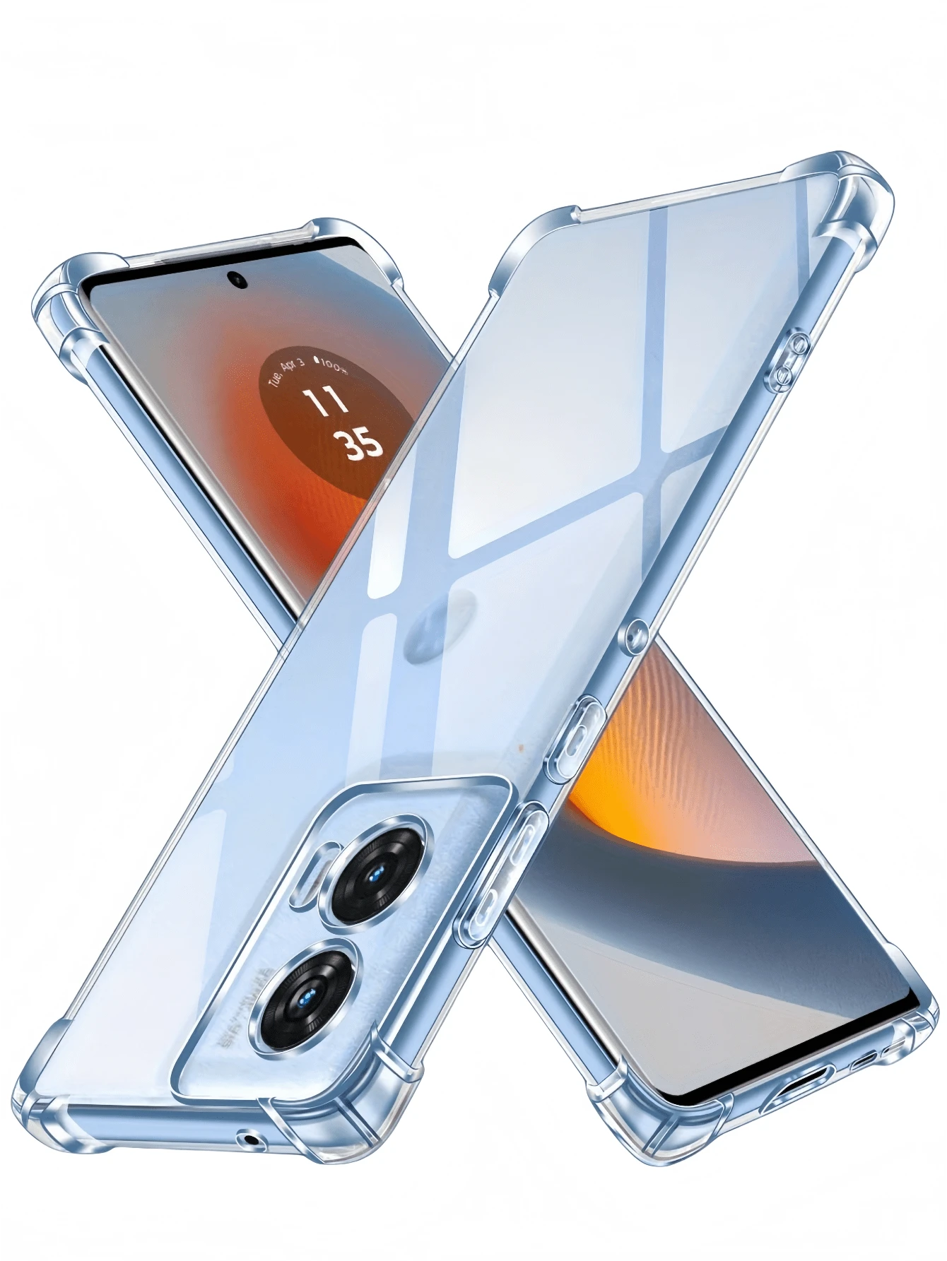 适用于 Moto G10/G20/G30/G41/G51 5G/G52/G82/G60/G62/G71 5G、G14/G24/G24 Power/G34/G53 5G/G73/G84 5G、Edge 50 Fusion、Edge 50 Pro 5G 的纯色 TPU 透明防震手机壳，采用柔软 TPU 边框加固边角，保护摄像头镜头，防水防摔防刮，是春季生日的理想礼物。 - 無色 - 查看 1