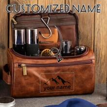 Men's Leather Toiletry Bag Personalized, Groomsmen Gift, Dopp Kit For Him, Men's Leather Accessory, Anniversary Gift, Christmas Gift For Men