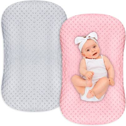 2 sztuki Minky Pokrowiec na leżaczek dla niemowląt, miękki, oddychający pokrowiec na legowisko dla niemowląt z Minky, unisex dla niemowląt