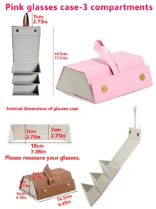 2/3/4/5/6 große Reise Brillenetui, Brillenetui Mehrfach, Brillenetui Rosa, Brillenetui Robust, Brillenetui Hart, Niedliches hängendes Brillenetui, Faltbarer hängender Brillen- und Sonnenbrillen Aufbewahrungsständer, Brillenetui aus PU-Leder für Brillen und Sonnenbrillen, Brillen- und Sonnenbrillen Aufbewahrungsbox, Schutzhülle für Brillen, Brillentasche für Reisen, Reiseutensilien, Reisezubehör, Reisetasche, Urlaub, Rückkehr zur Schule, Schulsachen, Sonnenbrillen für Frauen