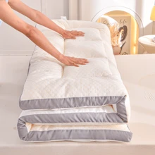 1pc Extra Soft Thick Breathable Quilted Mattress Topper - Suitable For All Seasons, Polyester Fiber Filled - Fits Bedroom, Guest Room, Dorm, All Size Mattresses - Relieves Back Pain