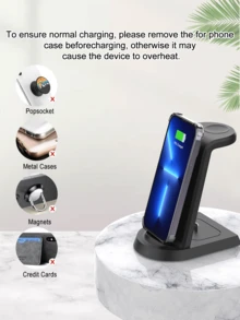 3 In 1 Charging Station Compatible With IPhone,Wireless Charger Compatible With IPhone 16e 16 15 14 13 12 11 X Pro Max And Watch,Wireless Charging Station - Multicolor - View 5