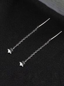925 Sterling Silver Star Earrings For Women, Minimalist Elegant Earrings, Unique Design, Hypoallergenic, Suitable For Ear Cartilage And Earlobe, New Jewelry