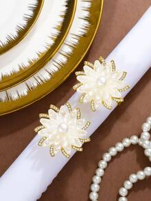 4-12pcs Resin Lotus Napkin Rings, Room Decor, Dining Table Decor, Home Decor, Suitable For Holidays, Parties, Birthdays, Weddings And Banquets