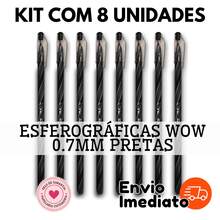 Wow Fun 8-Piece Ballpoint Pen Set 0.7mm – Blue And Black | Smooth Writing - 8 黑色 - 查看 1