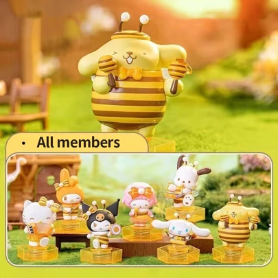 (Random 1pc) Sanrio "Bee Concert" Series Figurine - Adorable And Collectible, Featuring Hello Kitty, My Melody And Friends In Sweet Bee-Themed Musical Designs! Perfect For Desk Display, Gift For Sanrio Fans, Or Addition To Your Toy Collection. Let The Buzzing Bee Symphony Serenade Your Daily Life! (Random 1pc Shipped)