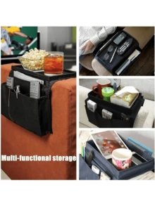 1 Stück klassischer Mehrzweck-Sofa-Armlehnen-Organizer, Mehrlage Seitentasche mit Fächern für Fernbedienung, Handy, Bücher und Getränkehalter, vielseitiger Sofa-Armlehnen-Caddy für Zuhause und Auto, Aufbewahrungskörbe für Heimorganisation, Körbe, Behälter & Container für Heimorganisation