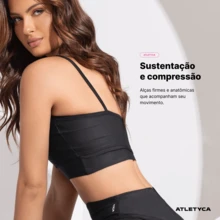 Atletyca Women's Fitness Thin Strap Top – Comfort - 黑色 - 查看 2