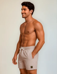 Men's Bermuda Shorts Beachwear Premium Fabric Lunny Confecções 2025 Various Colors - 米色 - 查看 3