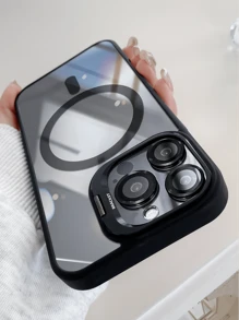 高级加厚磁吸式防震手机壳，带支架和钢化玻璃镜头保护膜，防水防尘防刮，适用于 16/15/14/13/12/11 Pro Max Plus