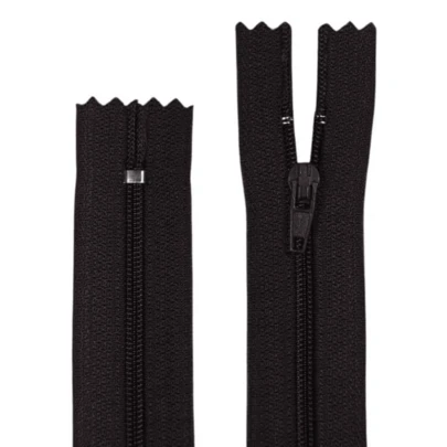 Kit 10 Zíper Nylon Fixo Nº 03 Fino 15, 18 ou 40cm - Branco, Preto ou Marinho