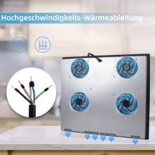 IsEasy 4-Plate Induction Hob, Self-Contained Induction Cooking Area, 60cm Hob, Black