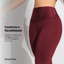 Atletyca Women's Fitness Leggings Without Pockets – Comfort - 紫紅色 - 查看 6