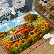 1 Stück Heimdekoration, LKW-Muster, rutschfeste Diatomeenerde-Küchen-Teppich, Matte, Teppich, 3D-bedrucktes Rechteck, geeignet für Wohnzimmer, Schlafzimmer, Flur, Badezimmer, Waschküche - Polyester-Teppich, Innen- und Außendekoration - Verschiedenfarbig - Übersicht 13