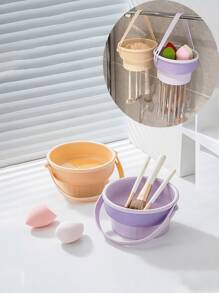 三合一硅胶化妆刷清洁碗，化妆刷清洁垫，化妆刷清洁工具收纳盒，化妆刷清洗碗，用于存放和风干化妆刷、海绵、粉扑