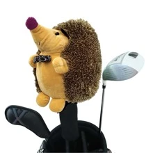 1pc Personalized Hedgehog Golf Club Head Cover, Knitted Scratch-Resistant Protective Sleeve For Driver/Wood, Unisex - Brown - View 4
