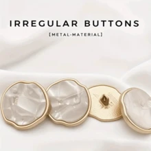 2/4/10 件高端时尚金属纽扣 - 不对称苹果形纽扣，多种尺寸可选，服装缝纫配件适用于西装、外套、毛衣和开衫，服装装饰