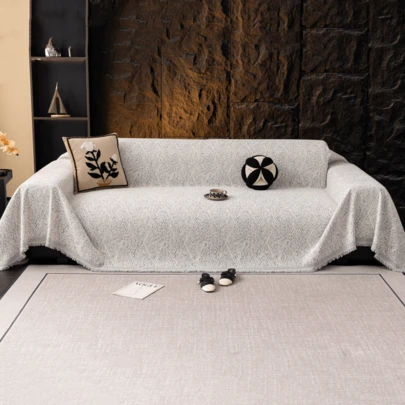 1 件香蕉叶沙发盖毯，轻质奢华简约沙发套，防滑防尘防刮，适合所有季节，可翻转，适用于客厅卧室办公室沙发