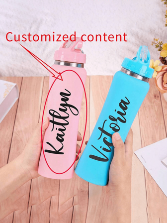 1PC Personalized Water Bottle, Custom Name Insulated Water Bottle, Water Bottle With Straw, Gym Water Bottle, Bike Water Bottle, Personalized Gifts, Birthday Gifts For Friends, Birthday Gifts For Women Men, Christmas Gifts For Women Men Dad Mom,Multi-Functional,Adjustable, Reusable,Ornamental,Easy To Clean,Stylish,Adorable,High-Quality,Modern,Colorful,Custom,Personalized,Unique,Ideal Gifts For Him,Ideal Gifts For Her,Her,Girlfriend,Dad,Boyfriend,Family,Mom,Friends,Son,Daughter,Kitchen,Dining Room,Bathroom,Living Room,Bedroom,School,Office,Tea Room,Home,Garden,Camping & Hiking Gear,Home & Living,Kitchen & Dining,Customized Cups