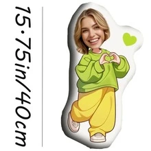 Almohadas personalizadas con fotos, ropa verde y pantalones amarillos, personalizadas con imágenes, decoraciones de sofá y cama para todas las estaciones son novedosas, almohadas, decoraciones, unisex, divertidas, adecuadas para el Día del Padre, Día de la Madre, Halloween, Navidad, Nochebuena, San Valentín, cumpleaños, aniversarios personalizados, Acción de Gracias, Pascua, Día de los Inocentes, Carnaval