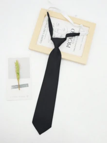 Children's Pre-Tied Tie, School Style Black Tie, Short Tie For School Uniform, No Tie Required - one-size - View 7