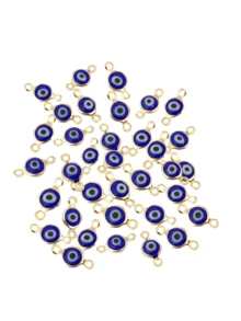 40-80-100 件波西米亚风格邪眼吊坠锌合金吊坠适用于 DIY 手链、耳环、珠宝制作用品 - 彩色 - 查看 5