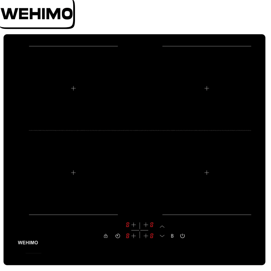 IsEasy Piano cottura a induzione, piano cottura a induzione con 4 zone di cottura, booster di potenza, comandi touch, piano cottura a induzione con 4 zone di cottura, 9 livelli di potenza, 60 cm (6800 W)