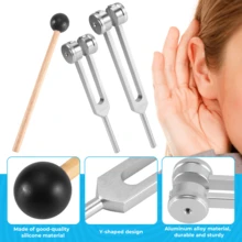 (128Hz, 256Hz, 512Hz)Tuning Fork Set, Tuning Forks With Reflex Hammer For Chakra/Healing/Sound Therapy/DNA Repair - Silver - View 7