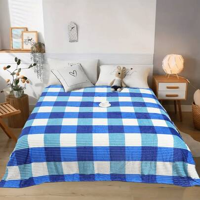 DuVlo Cobija / Cobertor Calientito diseño Gingham de Alta Calidad para Invierno – Frazada Suave con Diseño de Cuadros, Ideal para Cama o Sala