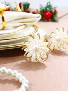 4-12pcs Resin Lotus Napkin Rings, Room Decor, Dining Table Decor, Home Decor, Suitable For Holidays, Parties, Birthdays, Weddings And Banquets