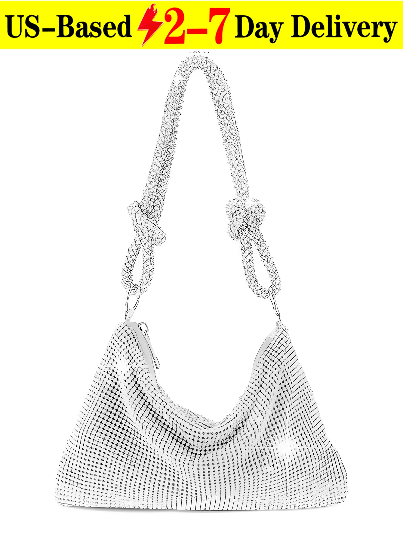 Lightweight, Business Casual Rhinestone Decor Bucket Bag Mini Drawstring Design, Clear Bag Faux Pearl Bag Evening Bag, Dinner Bag Glamorous, Elegant, Exquisite, Quiet Luxury Rhinestone For Party Girl, Woman, Bride Perfect For Party, Dinner/Banquet Christmas Party Dress, Perfectly Matching With Bridal Party, Best Choice Elegant Bag For Bridal Shower - 彩色 - 查看 1