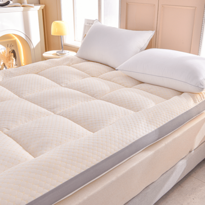 1 buah Alas Kasur Empuk Tebal Ekstra Lembut dan Bernapas - Cocok untuk Semua Musim, Isi Serat Poliester - Cocok untuk Kamar Tidur, Kamar Tamu, Asrama, Semua Ukuran Kasur - Meredakan Sakit Punggung