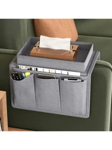 1 Stück klassischer Mehrzweck-Sofa-Armlehnen-Organizer, Mehrlage Seitentasche mit Fächern für Fernbedienung, Handy, Bücher und Getränkehalter, vielseitiger Sofa-Armlehnen-Caddy für Zuhause und Auto, Aufbewahrungskörbe für Heimorganisation, Körbe, Behälter & Container für Heimorganisation