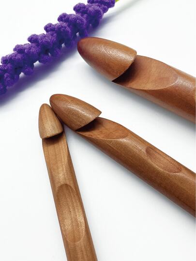 大号钩针 15 毫米/20 毫米/25 毫米，木制圆珠钩针，光滑圆形尖端，符合人体工程学的手工纱针，适用于粗针织