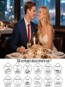 1 pezzo Dado per il cibo, regalo per anniversario/San Valentino per lei, idea creativa per appuntamenti di coppia, dado per decidere il cibo, regalo di Natale/compleanno per il fidanzato/marito