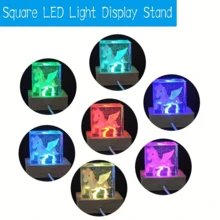 1 Stück/2 Stücke LED Holzlampen Basis Silikon Form Set, quadratische Harz Silikon Form, LED Harz Silikon Form, Harz Silikon Form mit Holz Beleuchtungsbasis, Harz Kunsthandwerk Heimdekoration - Verschiedenfarbig - Übersicht 7