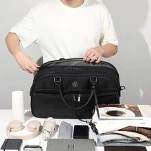 High-End Business Travel Luggage Bag, Multifunctional Handbag, Oxford Cloth Shoulder Tote Bag With Large Capacity, Suitable For Men And Women Travel Bag Duffle Bag Overnight Bag Durable Travel Organizer Cruise Essential Vacation Essentials For Men Women Travel Essential Holiday Essential Travel Must Haves - Black - View 5